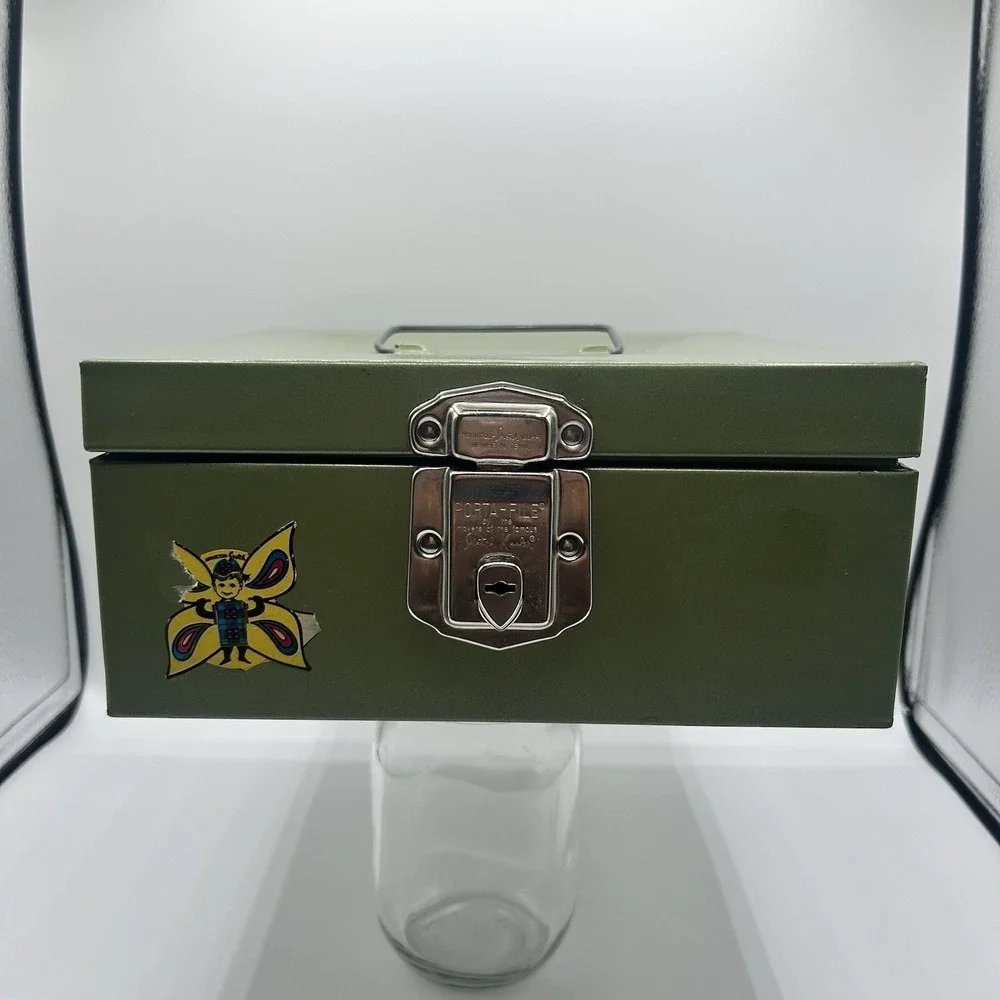Vintage Vintage Hamilton Skotch Green Metal Storage Box - File Box - Cash Box